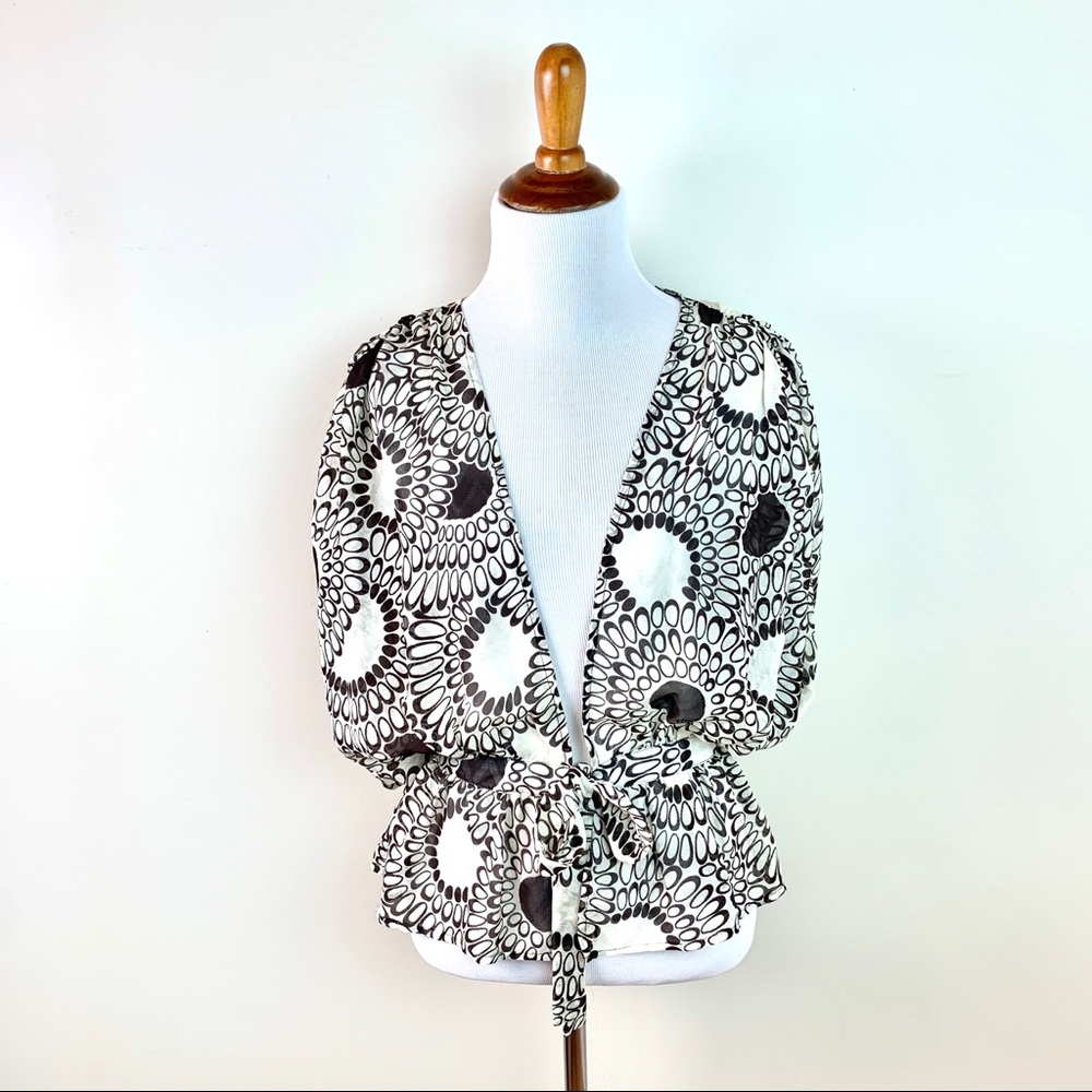 Trina Turk 100% Silk Semi-Sheer Shrug